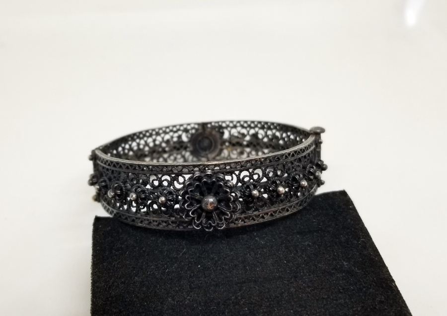 TELKARİ İŞÇİLİKLİ GÜMÜŞ EL YAPIMI BİLEZİK - BİLEKLİK