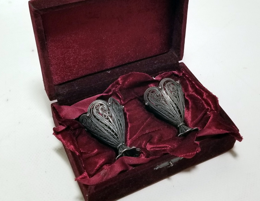 TELKARİ İŞÇİLİKLİ OSMANLI DÖNEMİ ÇİFT GÜMÜŞ FİNCAN ZARFI