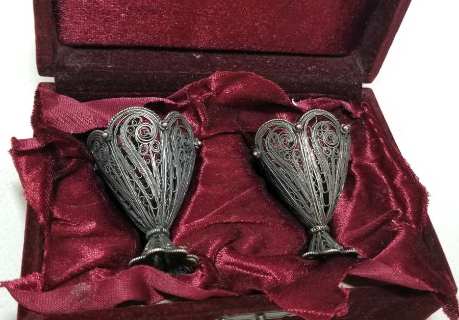 TELKARİ İŞÇİLİKLİ OSMANLI DÖNEMİ ÇİFT GÜMÜŞ FİNCAN ZARFI