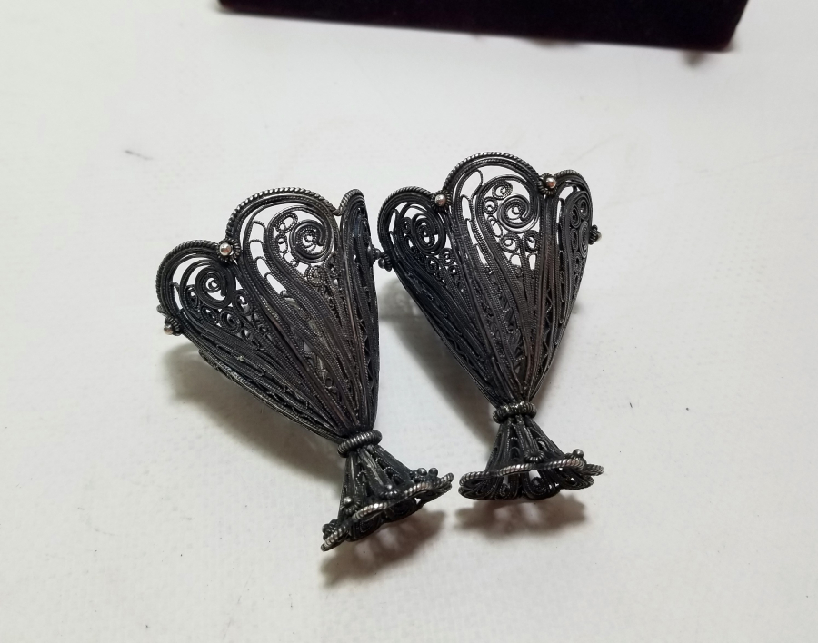 TELKARİ İŞÇİLİKLİ OSMANLI DÖNEMİ ÇİFT GÜMÜŞ FİNCAN ZARFI