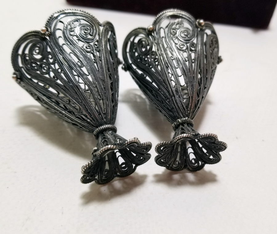 TELKARİ İŞÇİLİKLİ OSMANLI DÖNEMİ ÇİFT GÜMÜŞ FİNCAN ZARFI