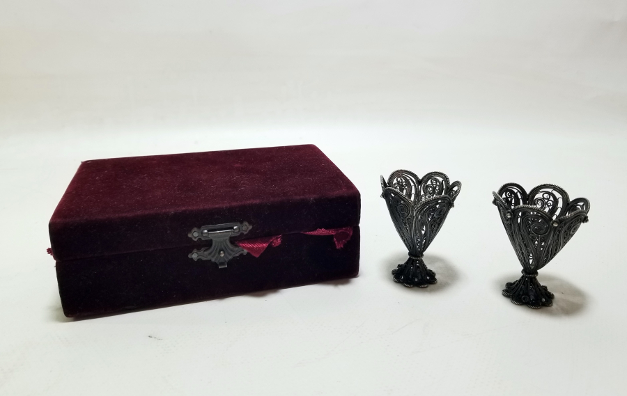 TELKARİ İŞÇİLİKLİ OSMANLI DÖNEMİ ÇİFT GÜMÜŞ FİNCAN ZARFI