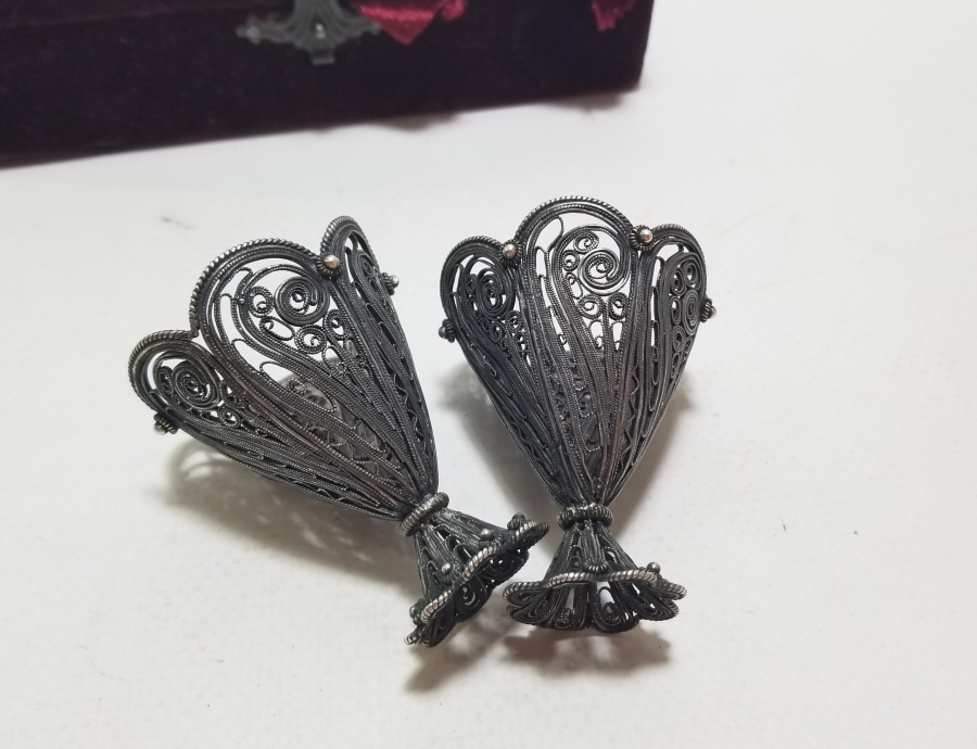 TELKARİ İŞÇİLİKLİ OSMANLI DÖNEMİ ÇİFT GÜMÜŞ FİNCAN ZARFI