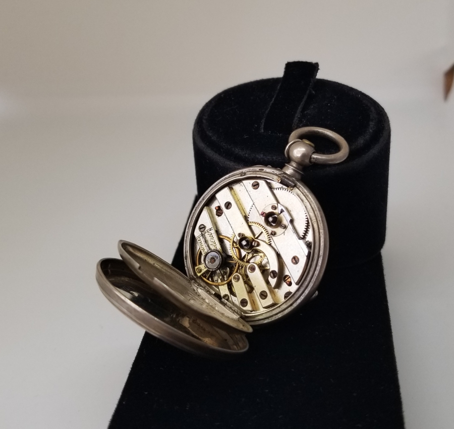 ARKADAN KURMALI GÜMÜŞ KASA OSMANLI DÖNEMİ CEP SAATİ