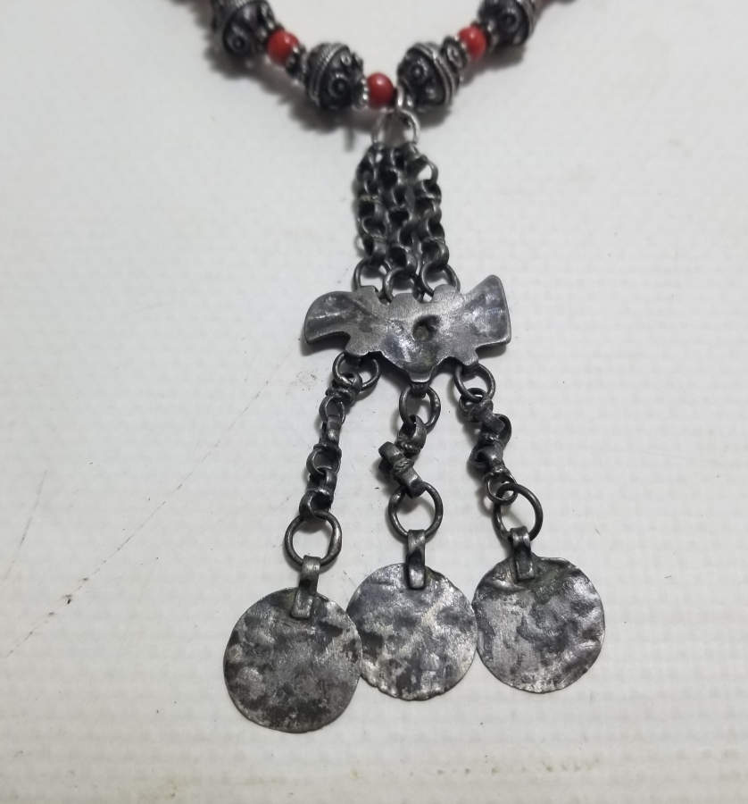 ÖZEL YAPIM AKİK TAŞLI VE GÜMÜŞ HABBELİ GERDANLIK