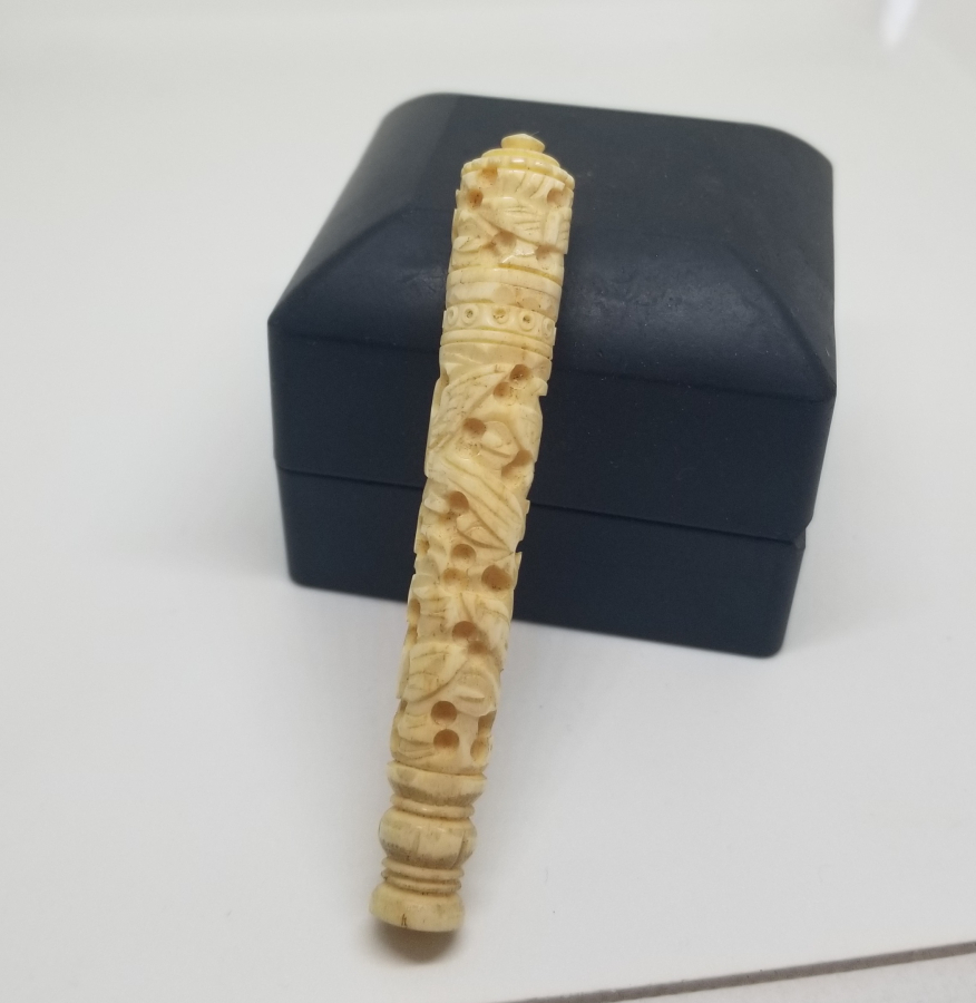OSMANLI DÖNEMİ EL OYMA İŞÇİLİKLİ ÇOK NADİR KEMİK İĞNEDAN