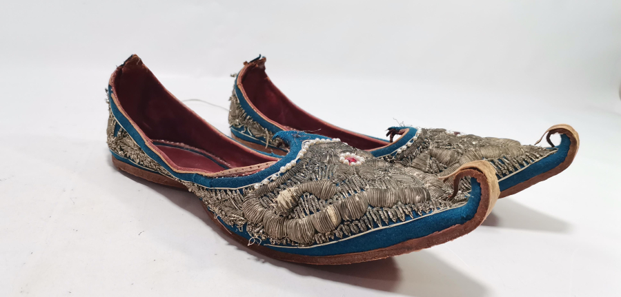 OSMANLI DÖNEMİ GÜMÜŞ SIRMA İŞÇİLİKLİ NADİR SARAY İŞİ TERLİK - GELİN PABUCU