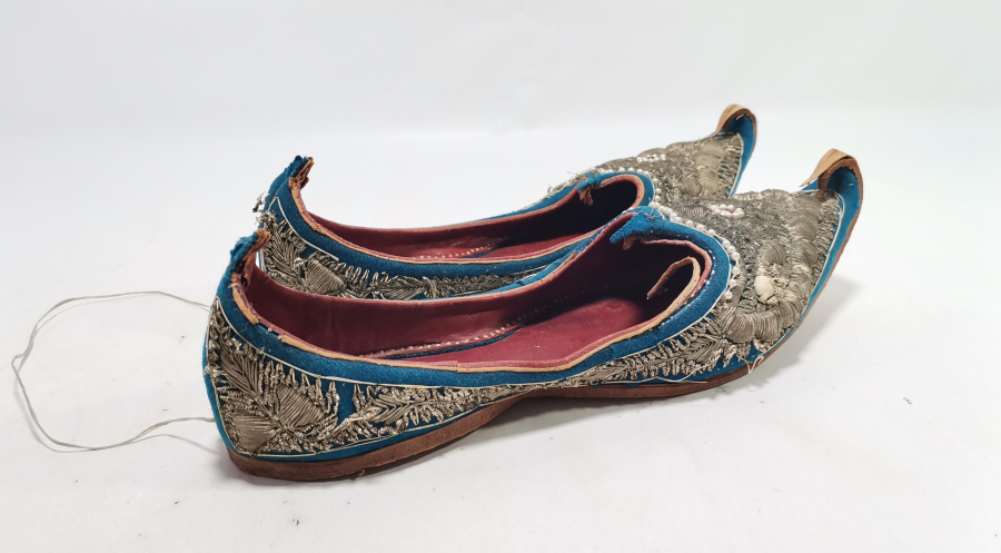 OSMANLI DÖNEMİ GÜMÜŞ SIRMA İŞÇİLİKLİ NADİR SARAY İŞİ TERLİK - GELİN PABUCU