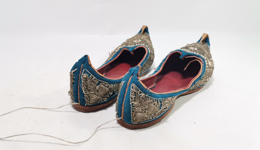 OSMANLI DÖNEMİ GÜMÜŞ SIRMA İŞÇİLİKLİ NADİR SARAY İŞİ TERLİK - GELİN PABUCU