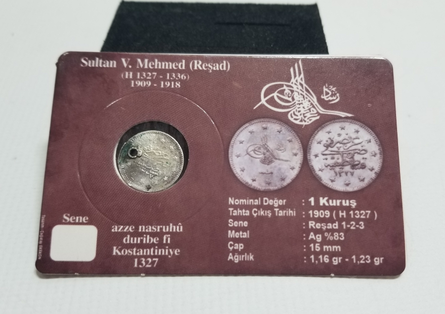 SULTAN MEHMET REŞAD HAN DÖNEMİ GÜMÜŞ 1 KURUŞ MECİDİYE