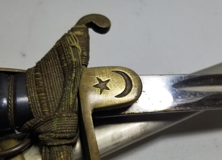 SIRTI OSMANLICA YAZILI İLK KEZ GÖRÜLEN ORİJİNAL PÜSKÜLÜYLE OSMANLI HAFİF SÜVARİ SUBAY KILICI