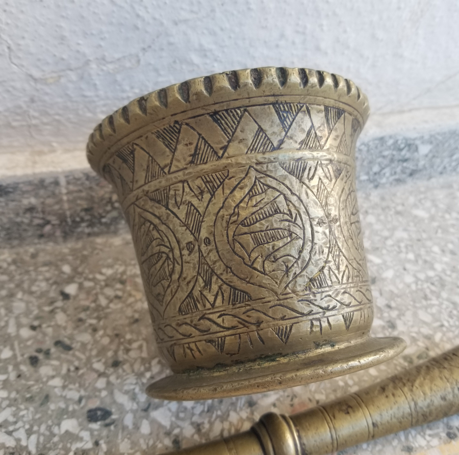 ÜZERİ KALEM İŞÇİLİKLİ NADİR TİPTE SÜLEYMANİYE DAMGALI HAVAN