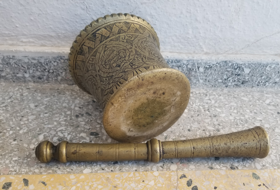ÜZERİ KALEM İŞÇİLİKLİ NADİR TİPTE SÜLEYMANİYE DAMGALI HAVAN