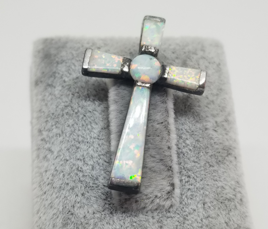 OPAL TAŞLI ÖZEL YAPIM HAÇ FİGÜRÜ