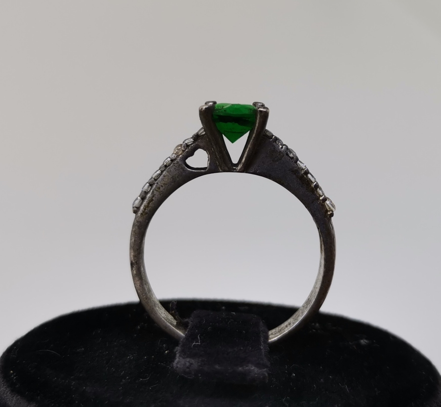 SİTRİN TAŞLI TEK TAŞ MODEL GÜMÜŞ YÜZÜK