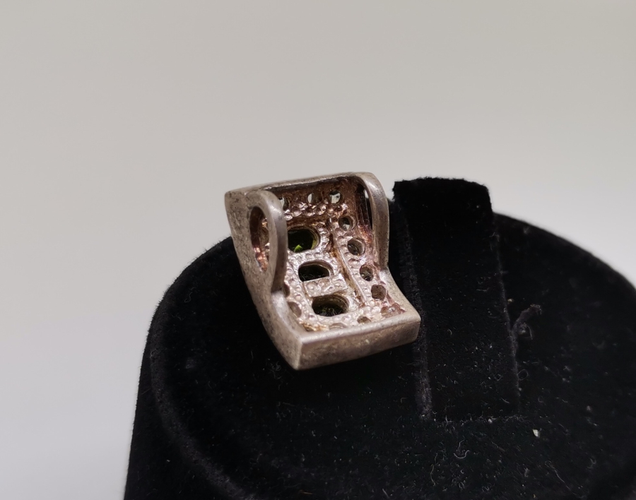 SİTRİN VE MARGAZİT TAŞLI GÜMÜŞ KOLYE UCU