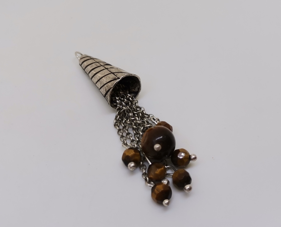 KAPLANGÖZÜ TAŞLI GÜMÜŞ KOLYE UCU