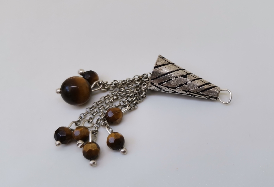 KAPLANGÖZÜ TAŞLI GÜMÜŞ KOLYE UCU