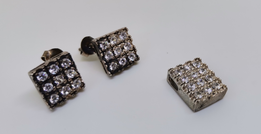 MARGAZİT TAŞLARLA SÜSLÜ GÜMÜŞ KOLYE KÜPE TAKIMI