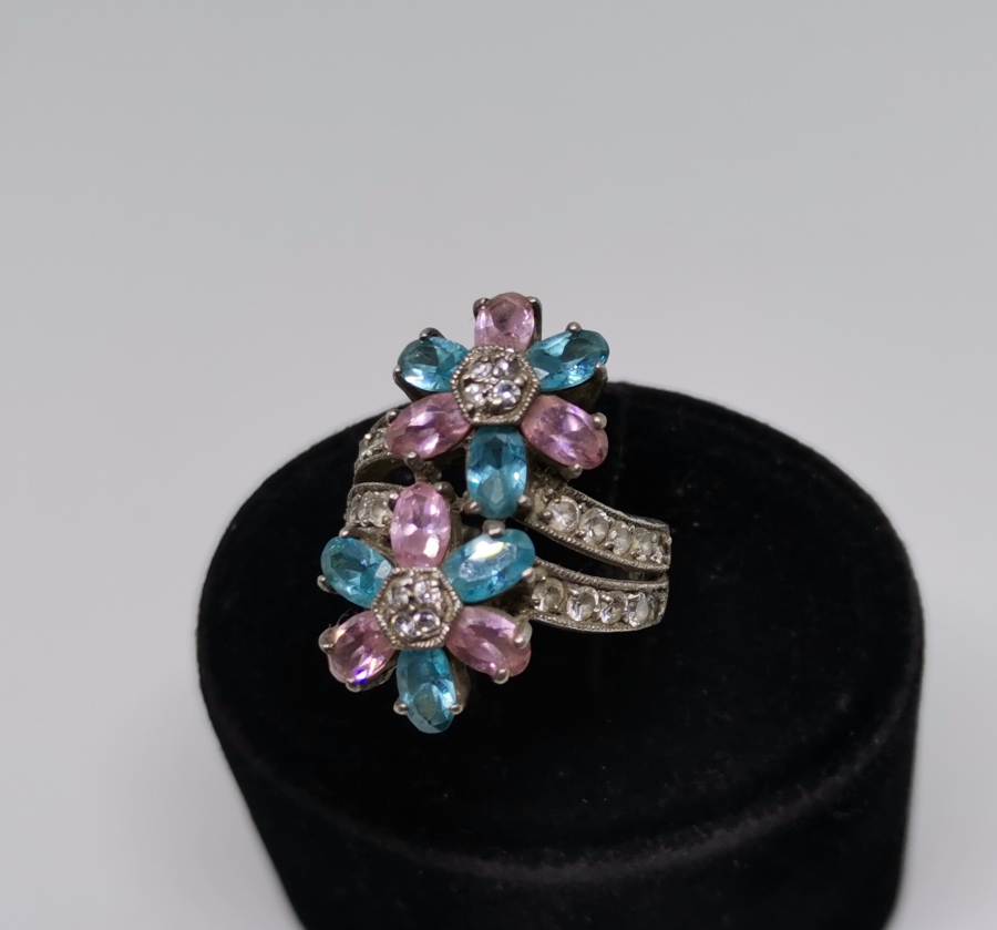 AKUAMARİN VE MARGAZİT TAŞLI GÜMÜŞ YÜZÜK