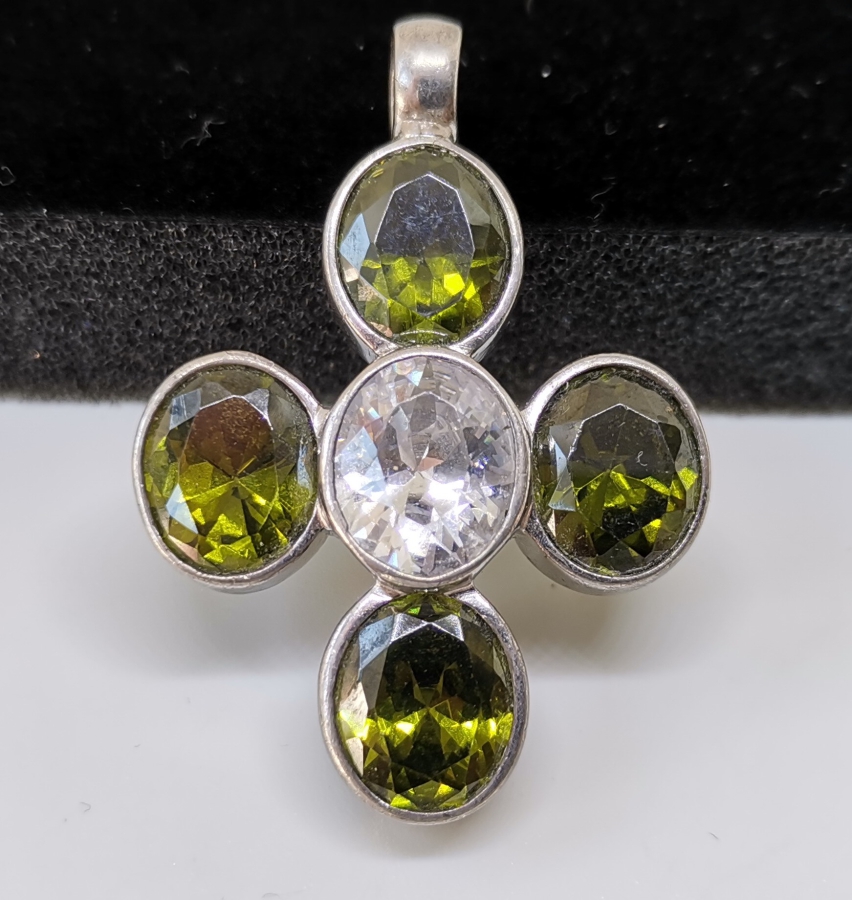 SİTRİN VE MARGAZİT TAŞLI AİLE TASVİRLİ ÖZEL YAPIM GÜMÜŞ KOLYE UCU