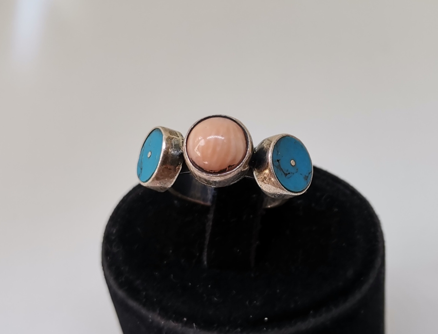 SÜLEYMANİYE AKİKLİ VE TURKUAZ TAŞLI ÖZEL YAPIM YÜZÜK