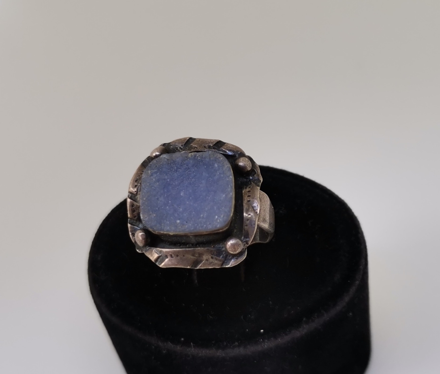 HAM AMETİST TAŞLI ÖZEL YAPIM GÜMÜŞ YÜZÜK