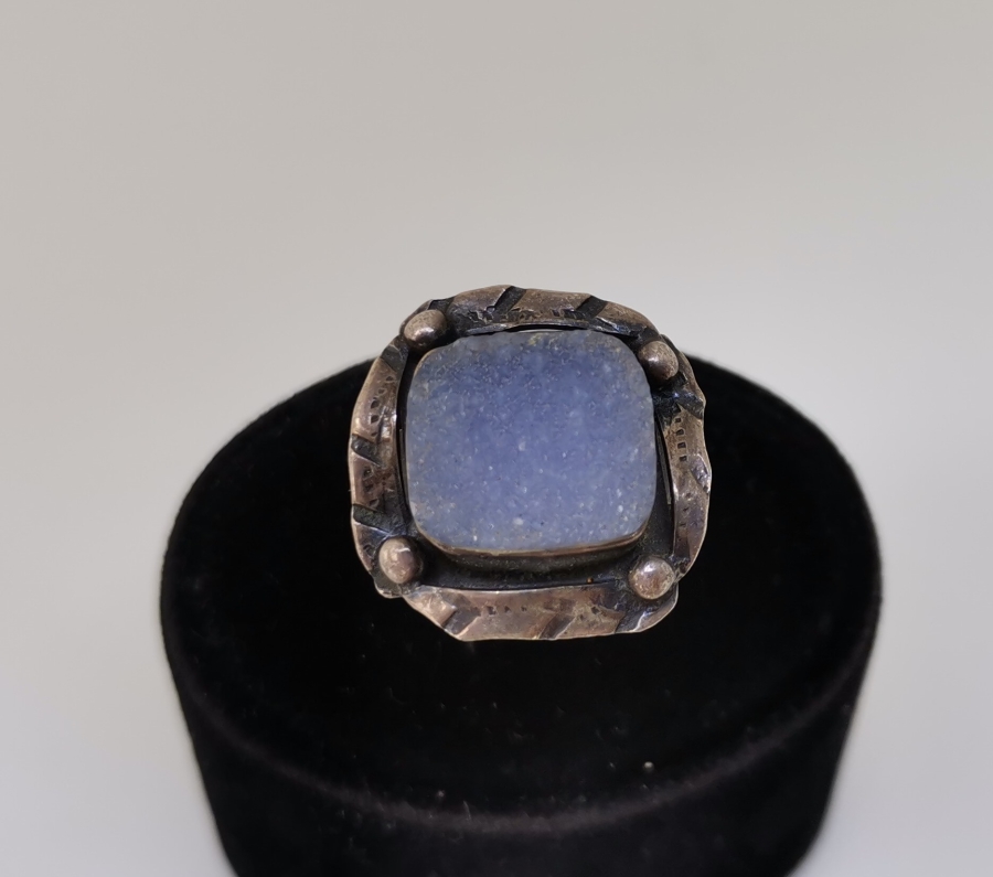 HAM AMETİST TAŞLI ÖZEL YAPIM GÜMÜŞ YÜZÜK