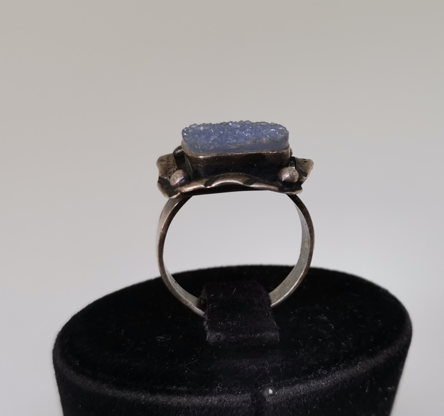 HAM AMETİST TAŞLI ÖZEL YAPIM GÜMÜŞ YÜZÜK