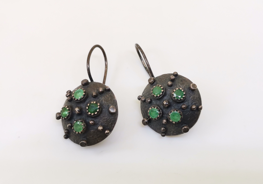 VAN İŞİ ÖZEL YAPIM KABARAL GÜMÜŞ KÜPE