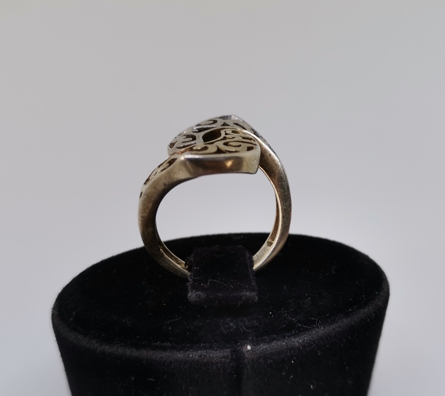 ÜZERİ ALTIN VERMEYLİ ÖZEL YAPIM GÜMÜŞ YÜZÜK