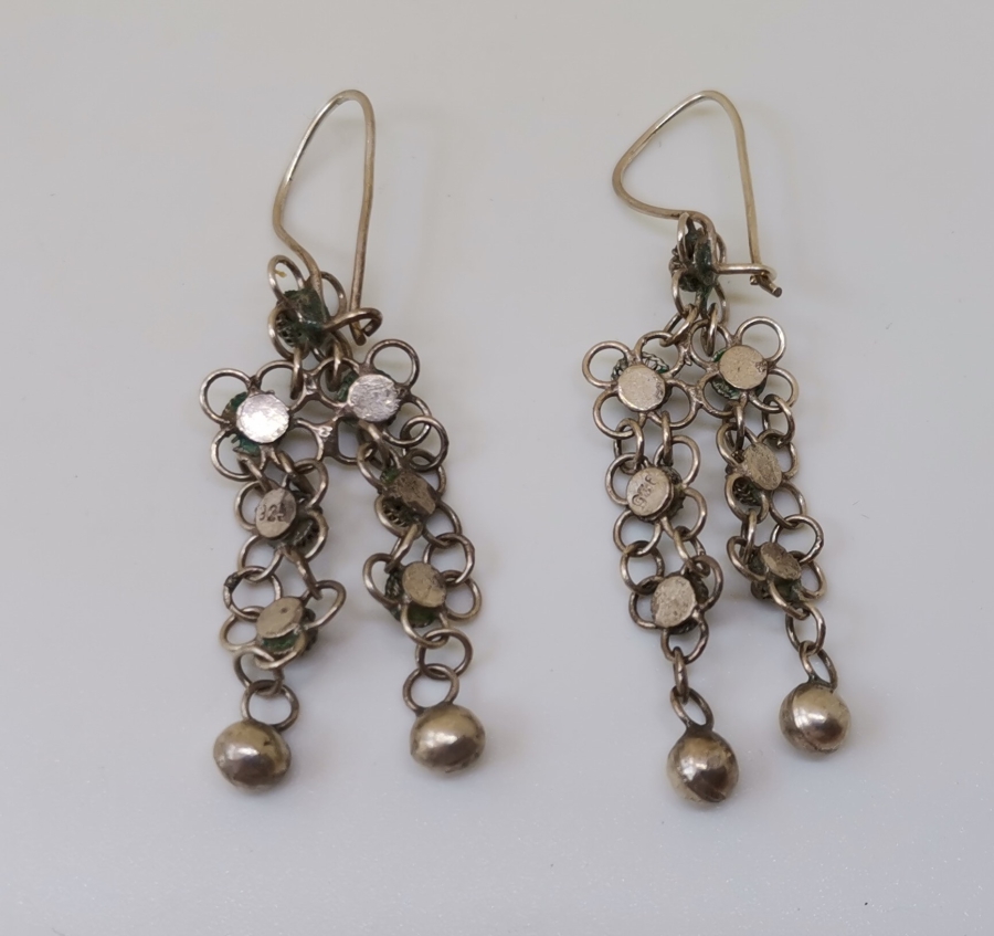 GÜHERZE İŞÇİLİKLİ EL YAPIMI ANTİKA KÜPE