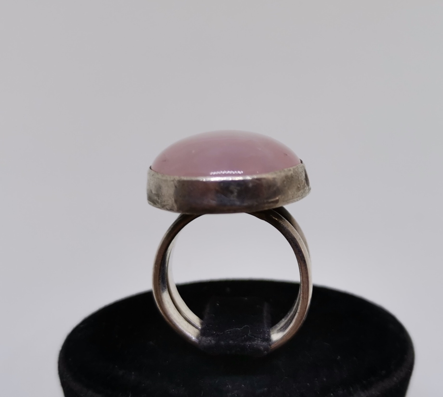 DUMANLI KUVARZ TAŞINDAN YAPILMIŞ ÖZEL YAPIM GÜMÜŞ YÜZÜK