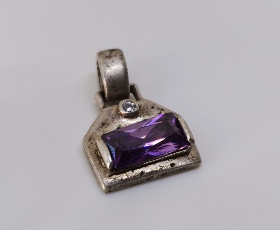 SİTRİN TAŞLI GÜMÜŞ KOLYE UCU