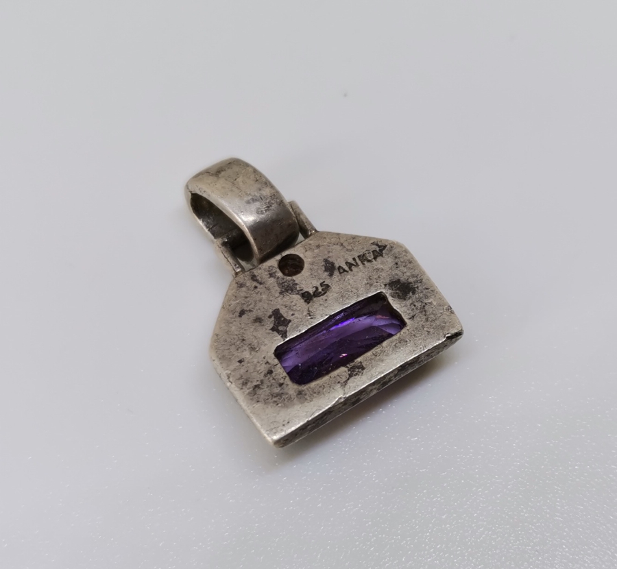 SİTRİN TAŞLI GÜMÜŞ KOLYE UCU