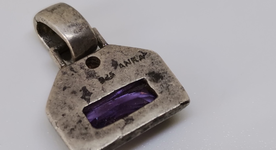 SİTRİN TAŞLI GÜMÜŞ KOLYE UCU