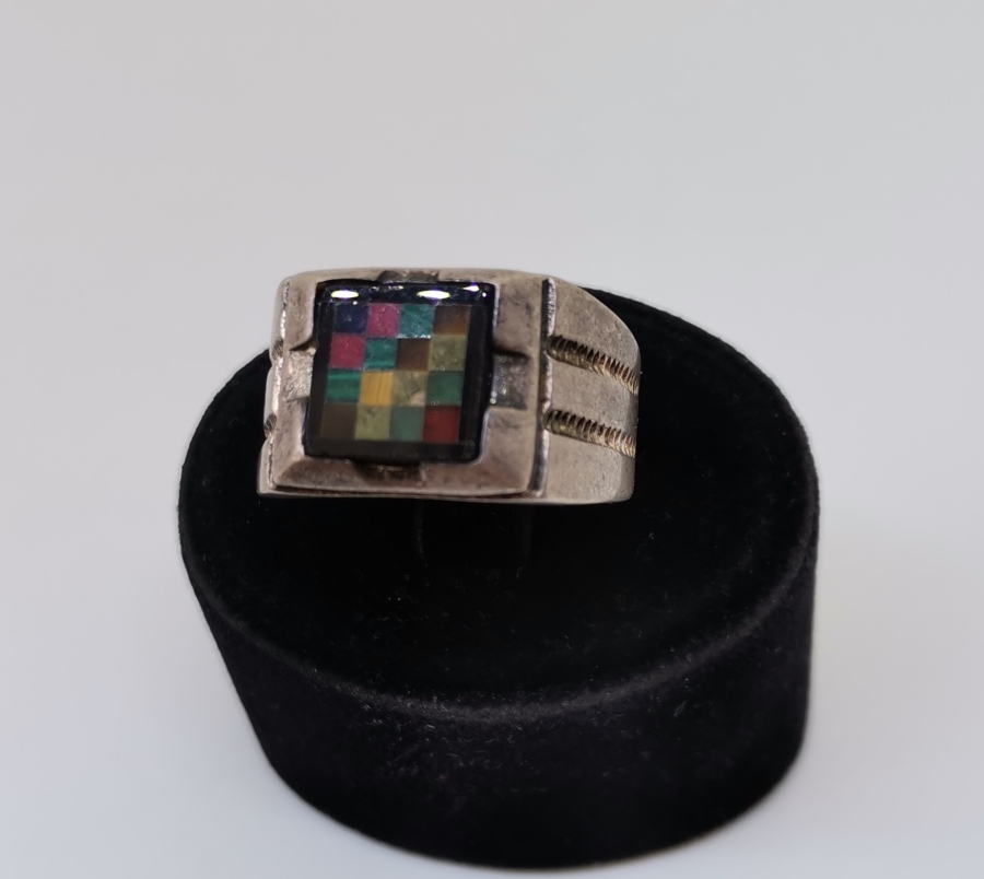 DAMALI MODEL GÜMÜŞ ERKEK YÜZÜĞÜ