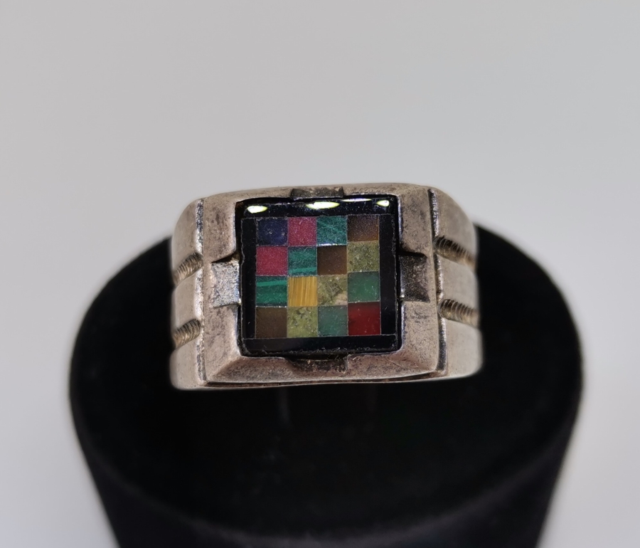 DAMALI MODEL GÜMÜŞ ERKEK YÜZÜĞÜ