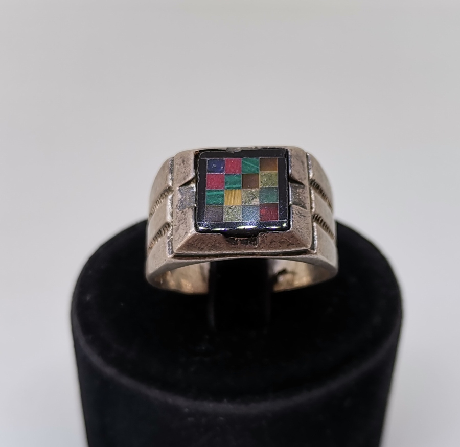 DAMALI MODEL GÜMÜŞ ERKEK YÜZÜĞÜ