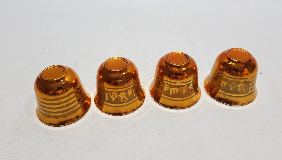 ÜZERLERİ ALTIN VARAKLI VE DUALI ANTİKA CAM ZARF FİNCANI LOTU