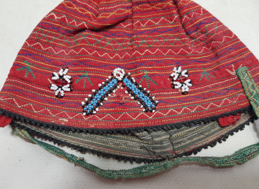 OSMANLI DÖNEMİ ÜZERİ İŞLEMELİ YÖRÜK İŞİ ÇOK NADİR BEBEK BAŞLIĞI