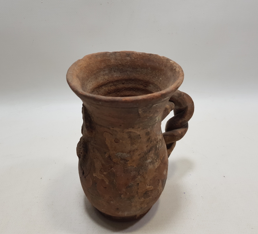 OSMANLI DÖNEMİ ÇANAKKALE İŞİ NADİR FORMDA BURMALI SAPLI GÜL ROZETLİ AŞURELİK