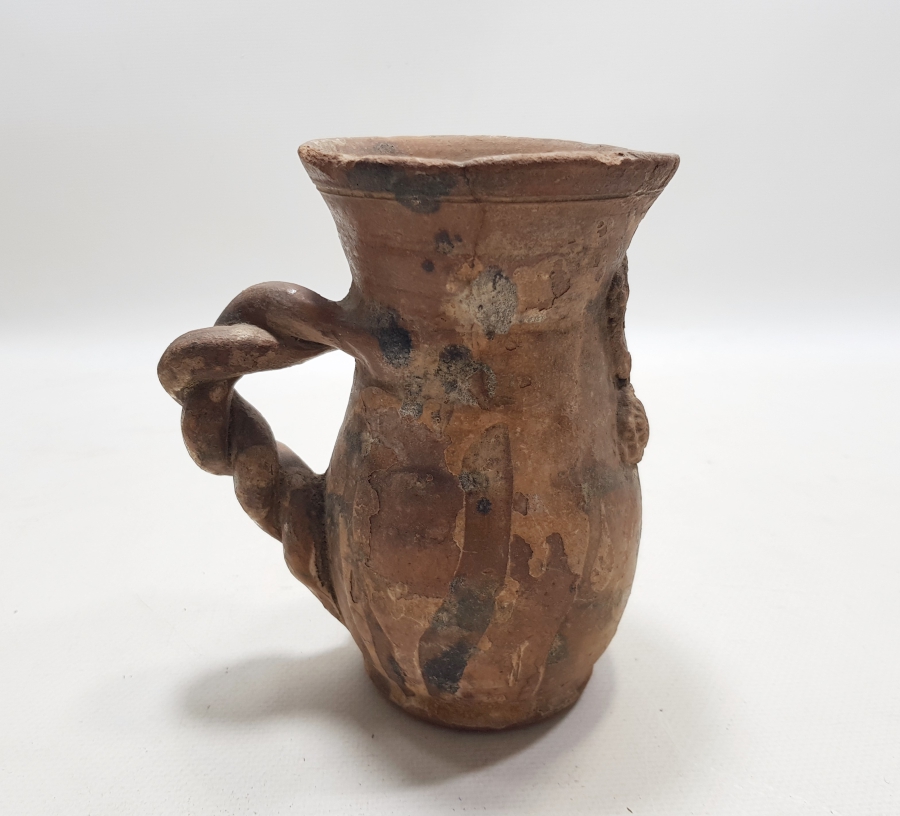 OSMANLI DÖNEMİ ÇANAKKALE İŞİ NADİR FORMDA BURMALI SAPLI GÜL ROZETLİ AŞURELİK