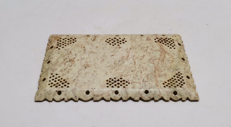 DOĞAL TAŞ ÜZERİ SEDEF ÇAKMA İŞÇİLİKLİ NADİR ANTİKA MİNİ KAHVE TEPSİSİ