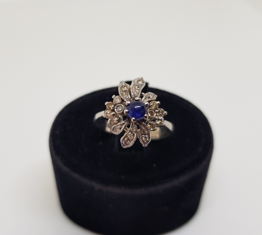 AMETİST VE PIRLANTA TAŞLI ÇİÇEK MODEL YÜZÜK