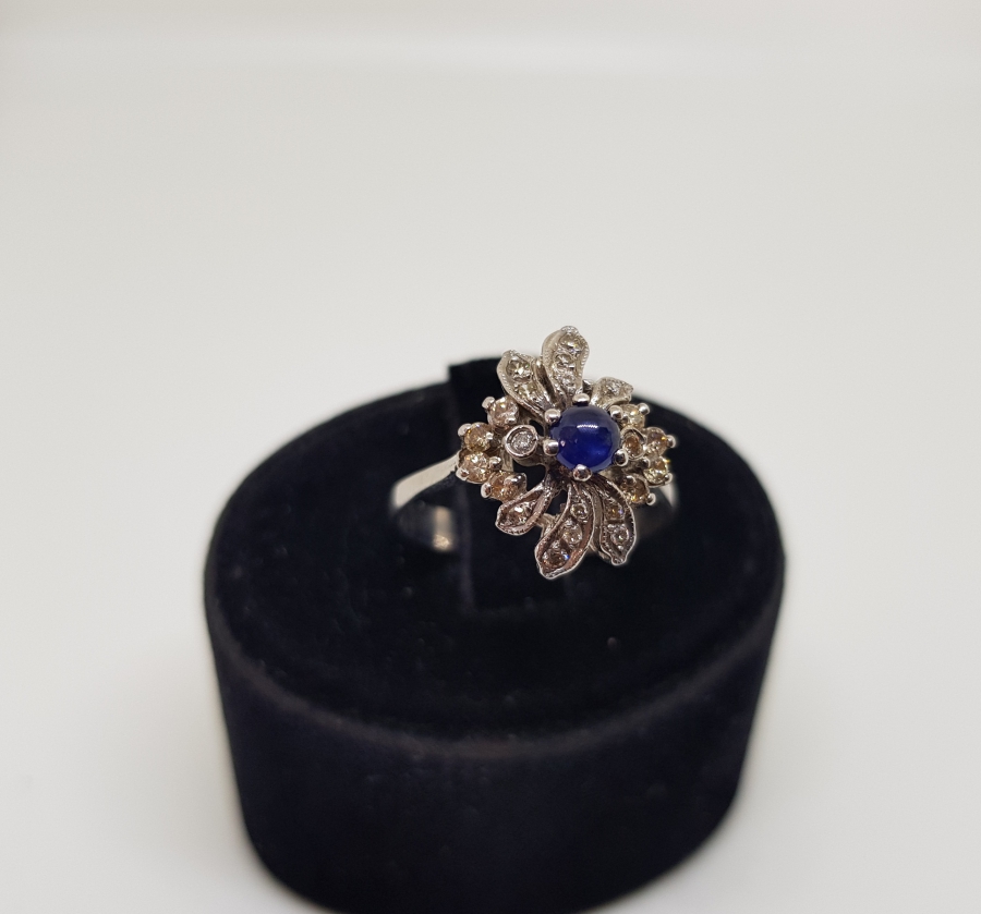 AMETİST VE PIRLANTA TAŞLI ÇİÇEK MODEL YÜZÜK