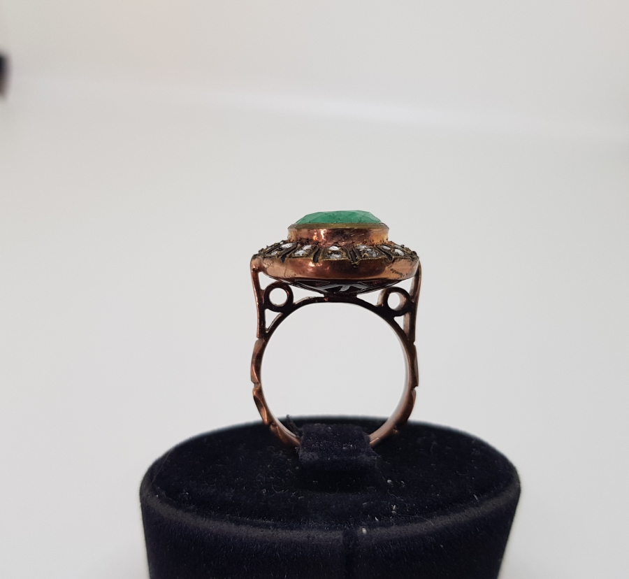 ELMAS VE ZÜMRÜT TAŞLI BÜYÜK BOY YÜZÜK