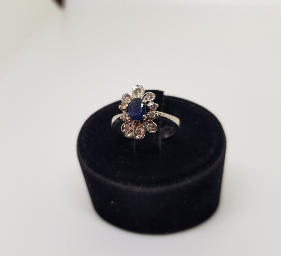 SAFİR VE PIRLANTA TAŞLI YÜZÜK