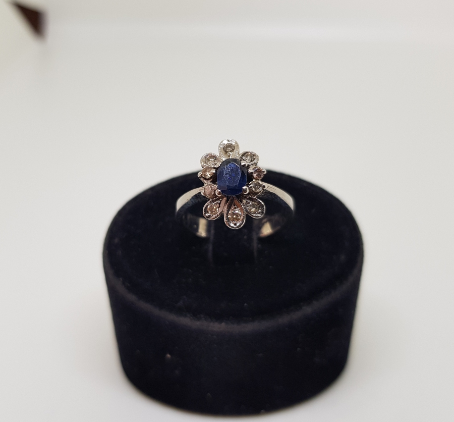 SAFİR VE PIRLANTA TAŞLI YÜZÜK