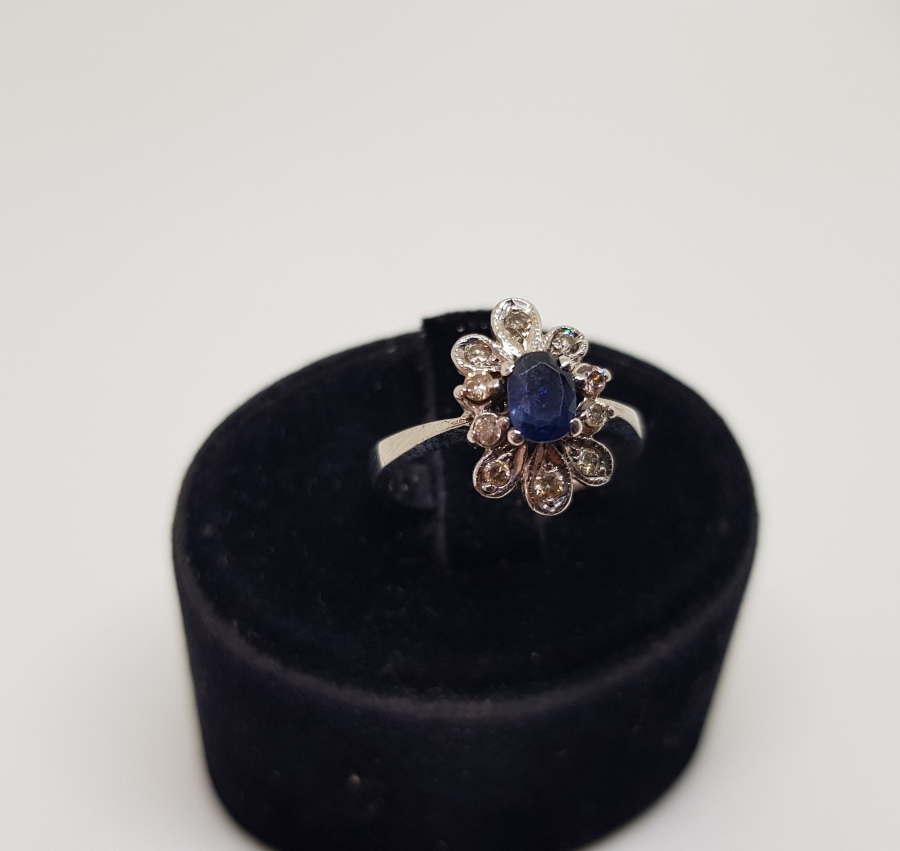 SAFİR VE PIRLANTA TAŞLI YÜZÜK